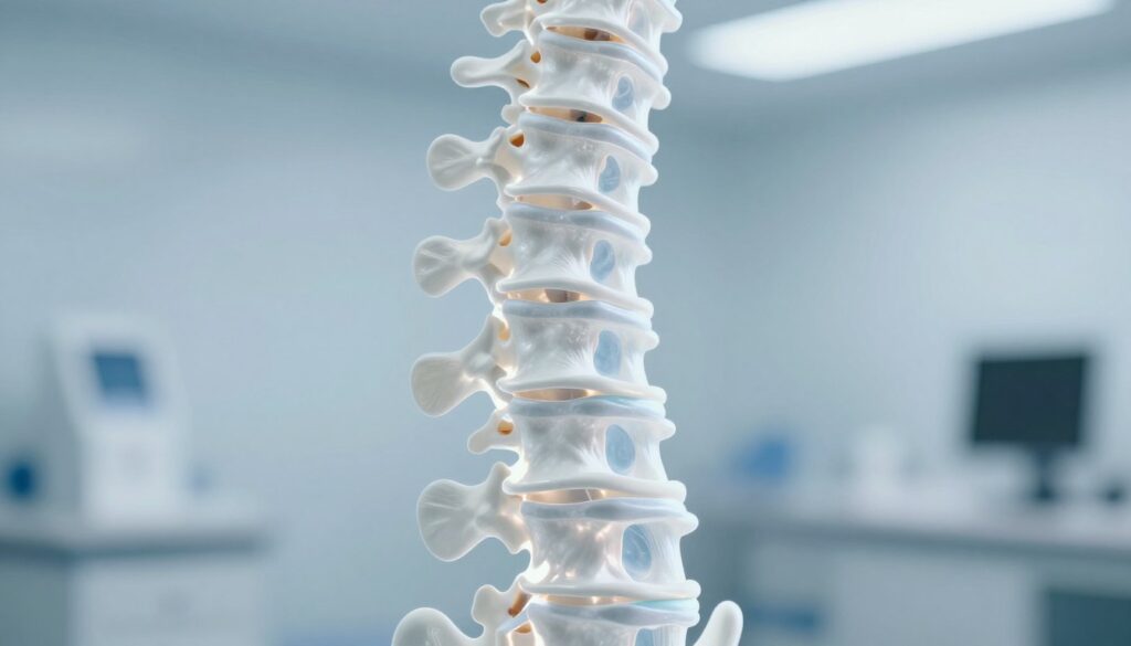 A close-up view of a human spine, showcasing detailed vertebrae and intervertebral discs, set against a clean, clinical background. The spine is illuminated with soft, bright lighting to enhance its intricate structures, giving it a semi-transparent, radiographic appearance. In the foreground, there is a light reflection highlighting the contours of the vertebrae, while the middle ground features a subtle gradient of blue and white, evoking a medical atmosphere. The background remains blurred to keep the focus on the spine, with faint outlines of medical equipment suggesting a radiology lab. The overall mood is professional and informative, aiding in understanding the complexities involved in X-rays and pricing assessments. A close-up view of a human spine, showcasing detailed vertebrae and intervertebral discs, set against a clean, clinical background. The spine is illuminated with soft, bright lighting to enhance its intricate structures, giving it a semi-transparent, radiographic appearance. In the foreground, there is a light reflection highlighting the contours of the vertebrae, while the middle ground features a subtle gradient of blue and white, evoking a medical atmosphere. The background remains blurred to keep the focus on the spine, with faint outlines of medical equipment suggesting a radiology lab. The overall mood is professional and informative, aiding in understanding the complexities involved in X-rays and pricing assessments.