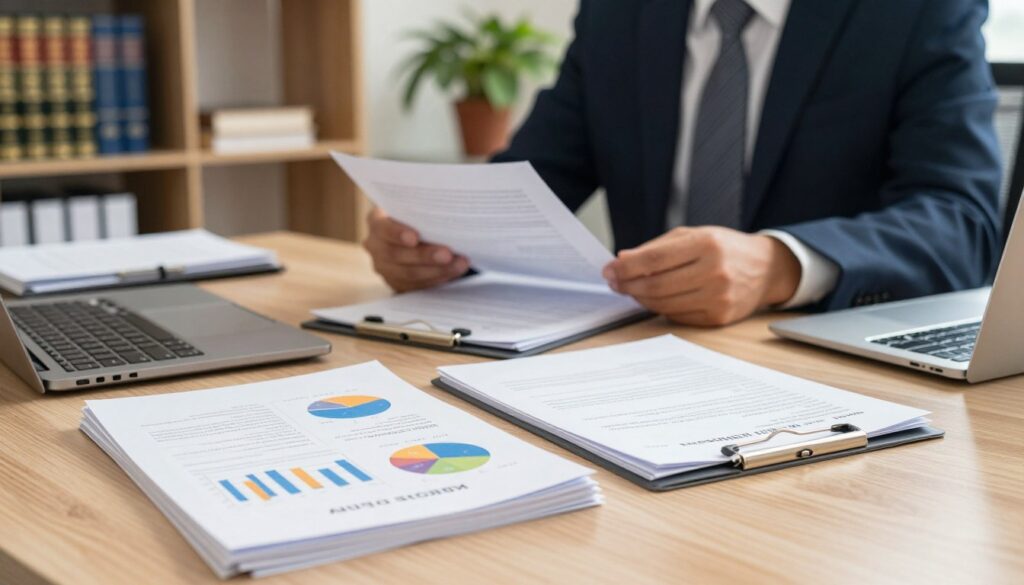 A professional office scene featuring a well-organized desk with various legal documents related to child support. In the foreground, a stack of colorful charts and graphs visually depicting financial obligations and court rulings. In the middle ground, a focused individual in formal business attire reviews evidence and notes, showcasing a deep concentration on the task. The background displays a softly lit office space with bookshelves lined with legal texts and a potted plant adding a touch of warmth. The lighting is bright yet warm, creating a serious yet approachable atmosphere that emphasizes the importance of documentation in legal processes. The image should convey professionalism, diligence, and an analytical mindset. A professional office scene featuring a well-organized desk with various legal documents related to child support. In the foreground, a stack of colorful charts and graphs visually depicting financial obligations and court rulings. In the middle ground, a focused individual in formal business attire reviews evidence and notes, showcasing a deep concentration on the task. The background displays a softly lit office space with bookshelves lined with legal texts and a potted plant adding a touch of warmth. The lighting is bright yet warm, creating a serious yet approachable atmosphere that emphasizes the importance of documentation in legal processes. The image should convey professionalism, diligence, and an analytical mindset.